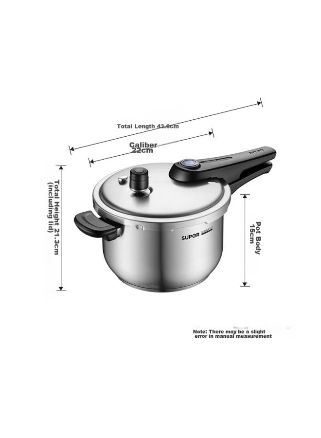 Supor Blue Eye 304 Stainless Steel Pressure Cooker, 22cm High Pressure Cooker, Compatible With Gas And Induction Stoves, Yw22s1 - Image 3