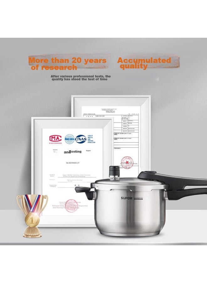 Supor Blue Eye 304 Stainless Steel Pressure Cooker, 22cm High Pressure Cooker, Compatible With Gas And Induction Stoves, Yw22s1 - Image 1