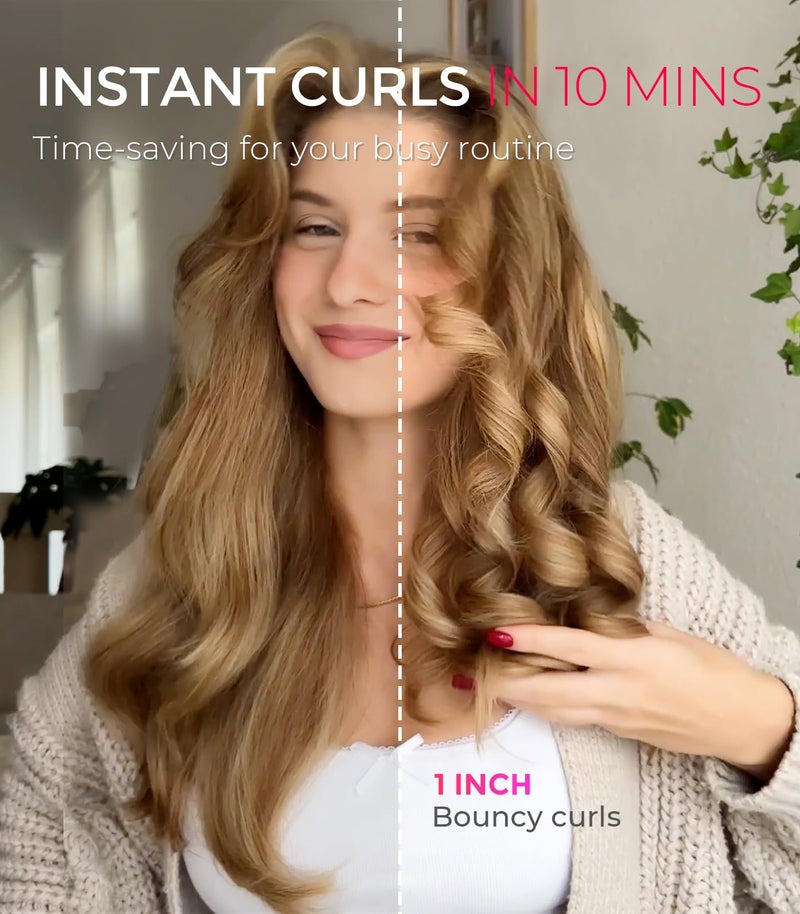 TYMO Automatic Rotating Curling Iron - TYMO CURLPRO Beach Waves Curling Wand, Portable Hair Curler, 500 Million Ionic, Dual Voltage & Lightweight for Travel, Ceramic Coating, 1 Inch, Peach - Image 3