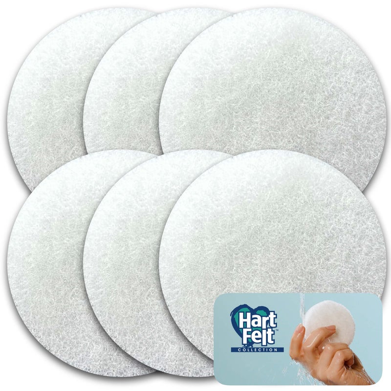 HartFelt Face Sponges for Cleansing and Gentle Exfoliating | Facial Compressed Sponges for Estheticians | Reusable Face Pads for Removing Dead Skin, Dirt & Makeup | Made in USA - Pack of 6
