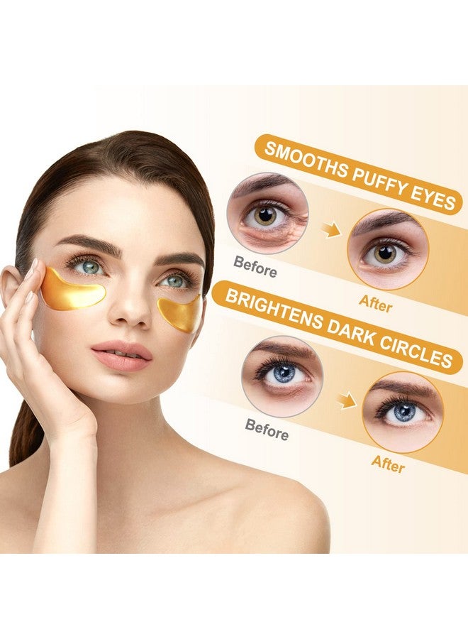LAVONE Eye Mask30 Pairs 24K Gold Under Eye Patches Skin Care Productseye Masks Skincare For Dark Circles And Puffinessreduce Wrinkleseye Bags And Fine Linesfor Women And Manwith Hair Clips - Image 4