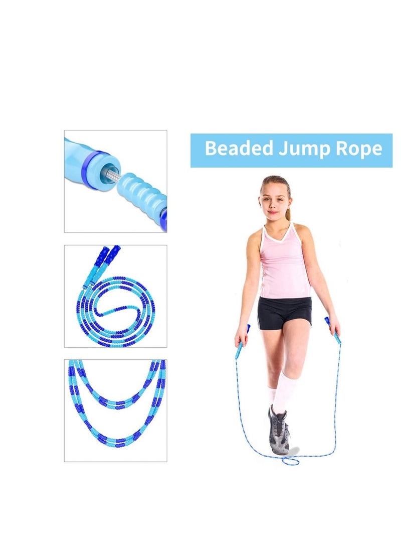 SYOSI Jump Rope, Adjustable Length Tangle-Free Segmented Soft Beaded Skipping Rope, Fitness Jump Rope for Kids, Man, and Women Weight Loss 9.2 Feet (3-Pack)  - Image 2