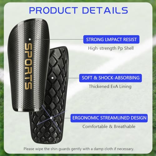 Optifit® Kids Shin Guards Set of 3 EVA Cushioning Shin Guards Shine Guards Sleeve and Knee High Compression Socks Teens Kids Sport Shin Guards Set - Image 3