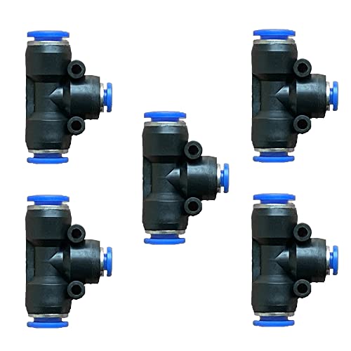 ROZESAZZ 5 Pcs 8mm x 4mm x 8mm Pneumatic T Shaped 3 Way Tube Reducer Connector,Quick Push to Connect Tee Fitting - Image 5