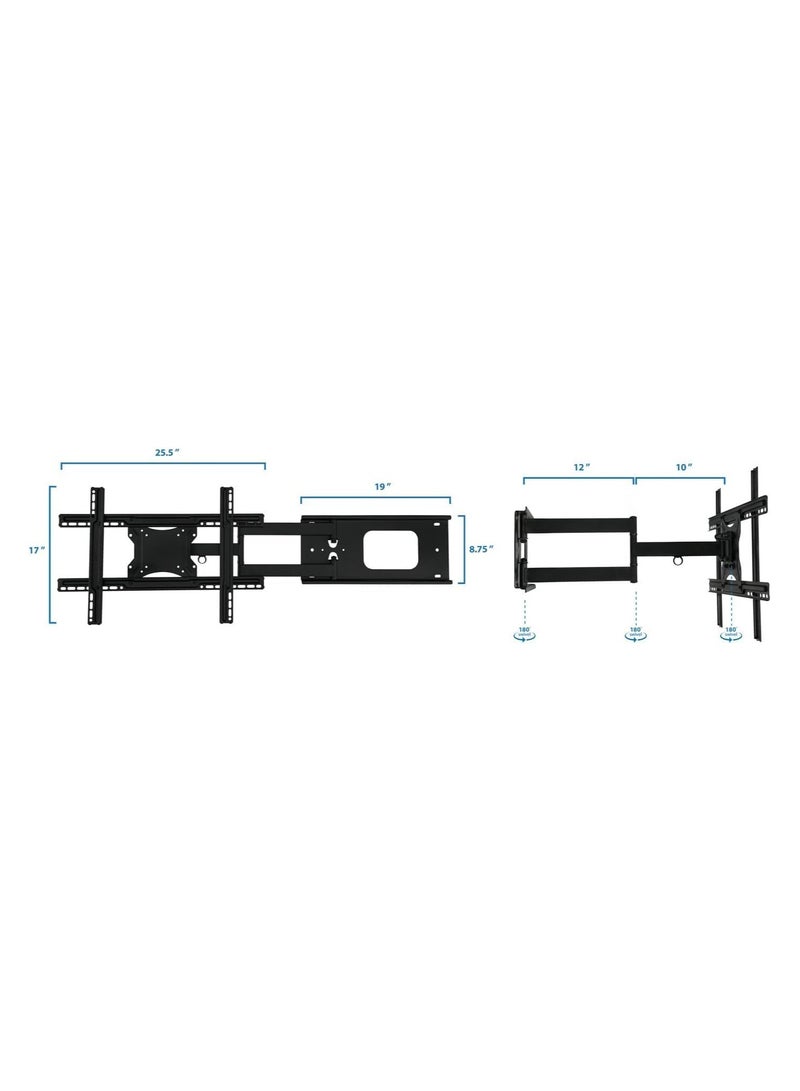 Full Motion Articulating TV Wall Mount Bracket for 32-70 Plasma, LED, LCD Flat Screens up to 100 Pounds and 600x400 VESA, Tilt, Swivel, Extend, Compress - Image 5