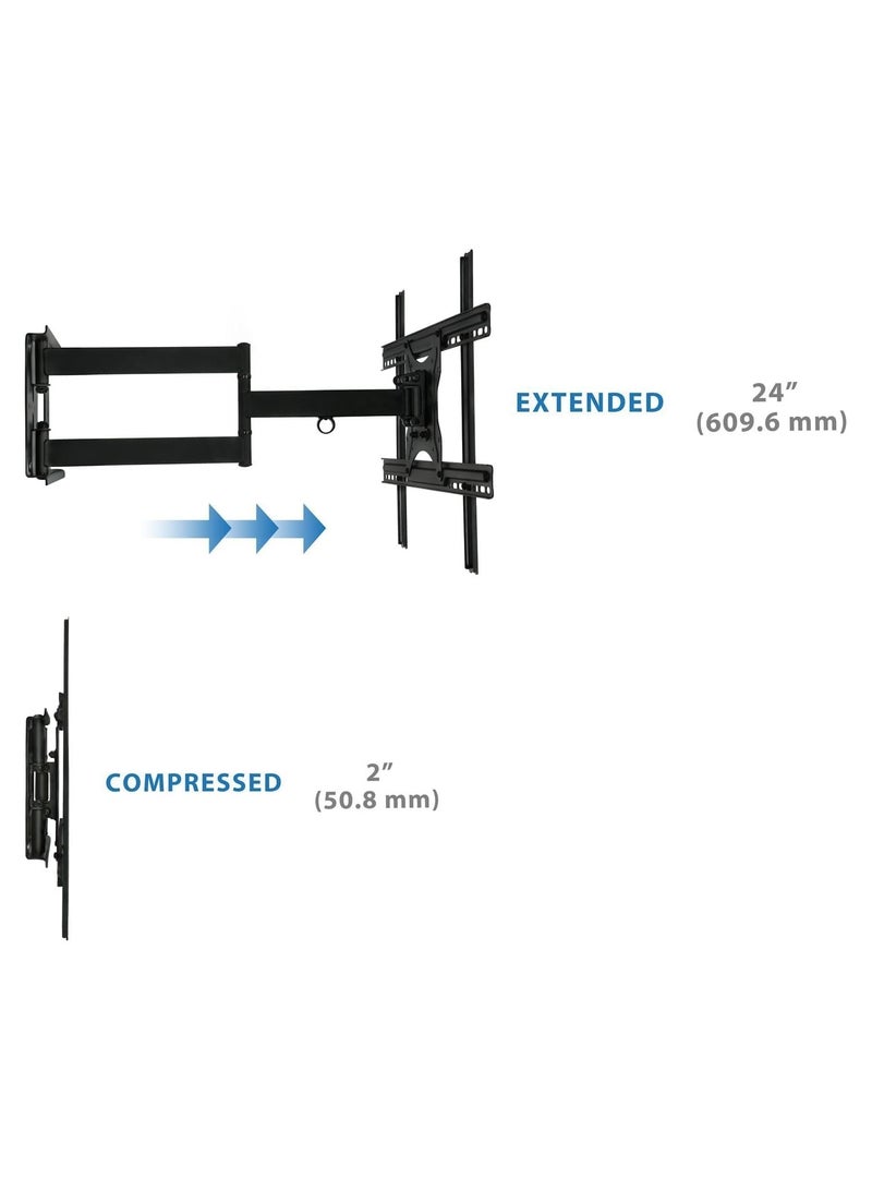 Full Motion Articulating TV Wall Mount Bracket for 32-70 Plasma, LED, LCD Flat Screens up to 100 Pounds and 600x400 VESA, Tilt, Swivel, Extend, Compress - Image 4