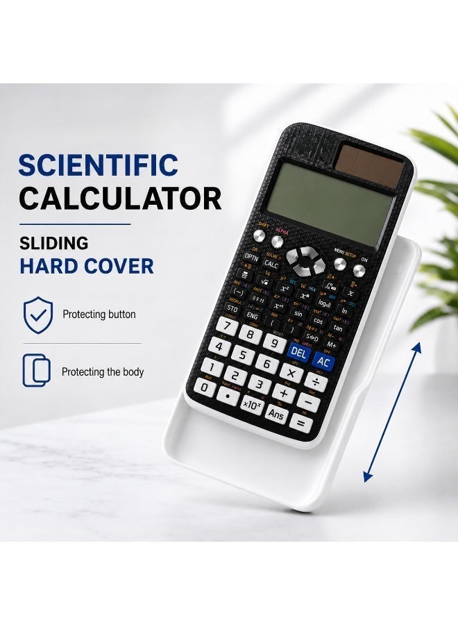 Advanced Scientific Calculator (552 Functions) with Natural Textbook Display – Dual Solar & Battery Powered Engineering Calculator with Protective Hard Case for High School, College & University Exams (Black/White) - Image 2