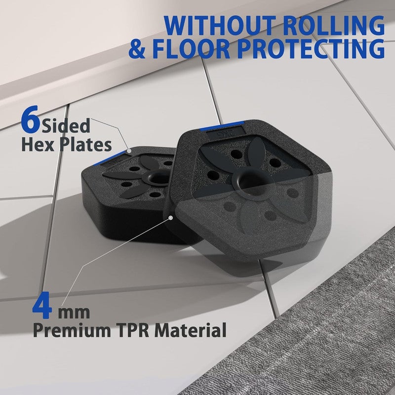 DEXO مجموعة دمبل قابلة للتعديل 6 في 1 بوزن 20 كجم - متعددة الوظائف للتمارين المنزلية والصالة الرياضية بتصميم ثماني الأضلاع غير المتدحرج، تتحول إلى باربل، كيتلبل، ومقعد ضغط - Image 3