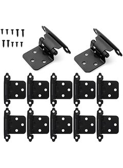 Generic 12 PCS Black Cabinet Door Hinges, 1/2 Overlay Kitchen Self Closing Hinges Hardware Replacement(6 Pairs)  - Image 1