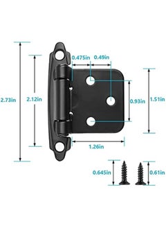 Generic 12 PCS Black Cabinet Door Hinges, 1/2 Overlay Kitchen Self Closing Hinges Hardware Replacement(6 Pairs)  - Image 3