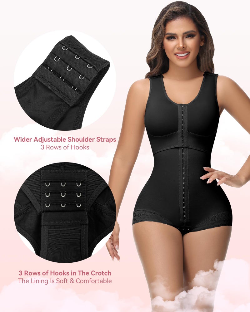 SHAPSHE Fajas Colombianas Moldeadoras de Cintura y Abdomen High Compression Curvy Body Shaper with Hook-and-eye Crotch Black M - Image 4