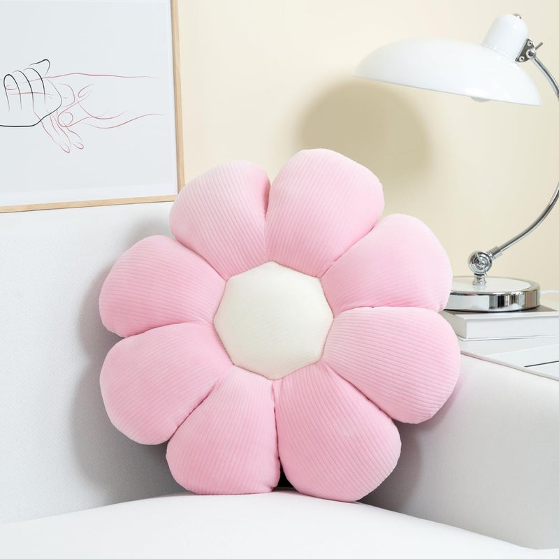 Sioloc Flower Shaped Throw Pillow Butt Cushion Seating Cushion Cute Room Decor Plush Pillow for Bedroom Sofa Chair Blush 157 - Image 2