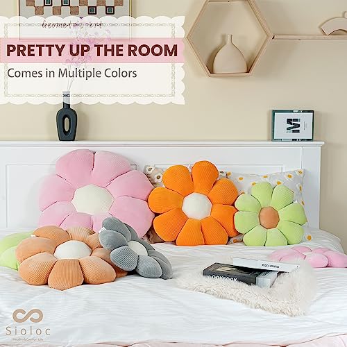 Sioloc Flower Shaped Throw Pillow Butt Cushion Seating Cushion Cute Room Decor Plush Pillow for Bedroom Sofa Chair Blush 157 - Image 3