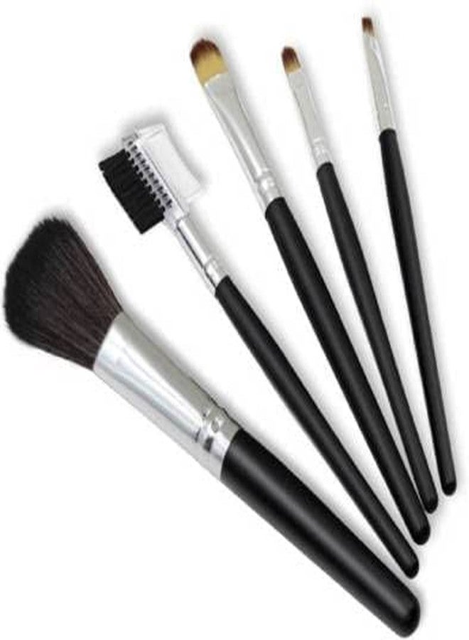 Women's & Girl's 5 Pcs Black Makeup Brushes for Makeup - (Set of 5) - Image 1