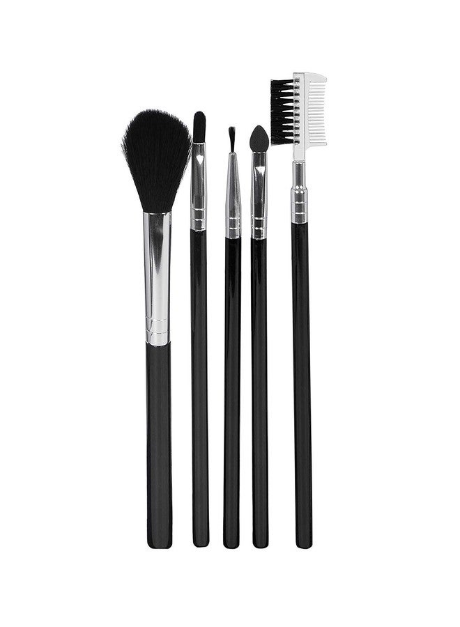 Women's & Girl's 5 Pcs Black Makeup Brushes for Makeup - (Set of 5) - Image 2