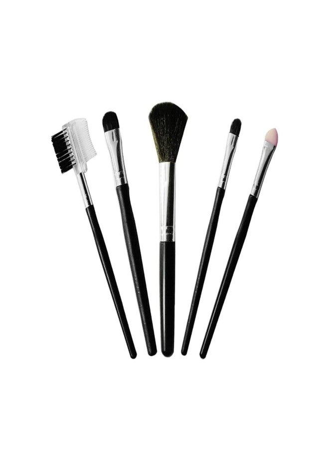 Women's & Girl's 5 Pcs Black Makeup Brushes for Makeup - (Set of 5) - Image 3
