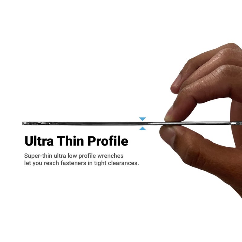 Capri Tools مجموعة مفاتيح ربط مفتوحة فائق النحافة من كابري، مقياس متري، من 6 إلى 19 مم، 7 قطع (11850-7MRK) - Image 2