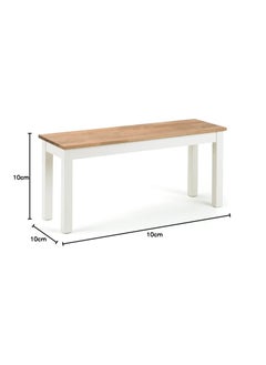 INDIAN DECOR INDIAN DECOR XL48320 Brown Wooden Bench with White Metal Frame 30D x 75 W x 40H White  - Image 2