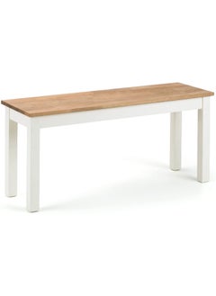 INDIAN DECOR INDIAN DECOR XL48320 Brown Wooden Bench with White Metal Frame 30D x 75 W x 40H White  - Image 1