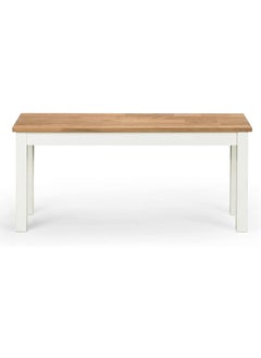 INDIAN DECOR INDIAN DECOR XL48320 Brown Wooden Bench with White Metal Frame 30D x 75 W x 40H White  - Image 3