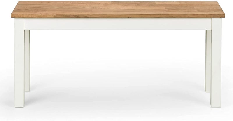 INDIAN DECOR INDIAN DECOR XL48320 Brown Wooden Bench with White Metal Frame 30D x 75 W x 40H White  - Image 3