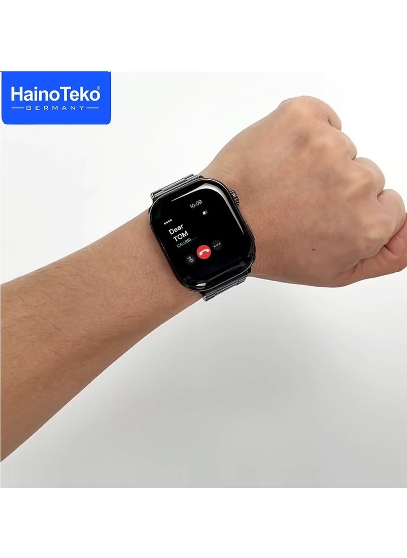 ماركة غير محددة - ساعة HainoTeko SQ-9 الذكية - شاشة AMOLED كاملة - شحن لاسلكي - 3 أحزمة - متوافقة مع أندرويد وiOS - Image 1