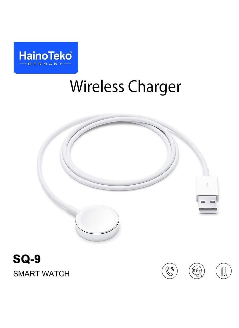 ماركة غير محددة - ساعة HainoTeko SQ-9 الذكية - شاشة AMOLED كاملة - شحن لاسلكي - 3 أحزمة - متوافقة مع أندرويد وiOS - Image 1