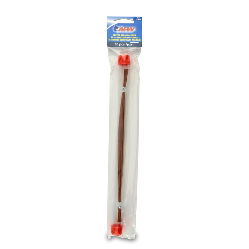 AFW Copper Rigging Wire, Copper, 0.020 inches Diameter, 9 inches, 50 Pieces - Image 1