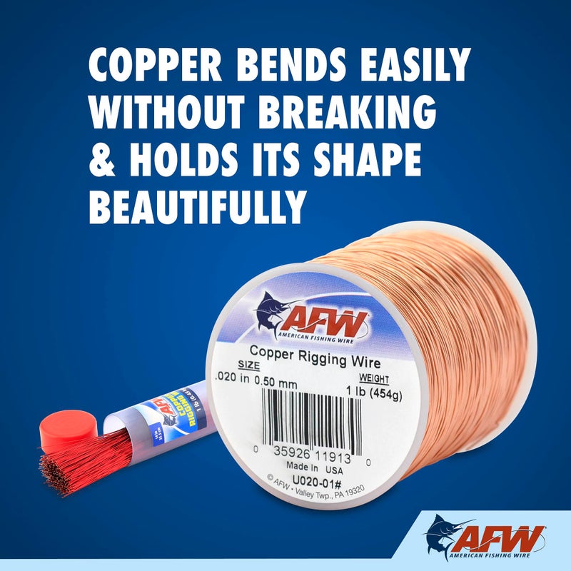 AFW Copper Rigging Wire, Copper, 0.020 inches Diameter, 9 inches, 50 Pieces - Image 2