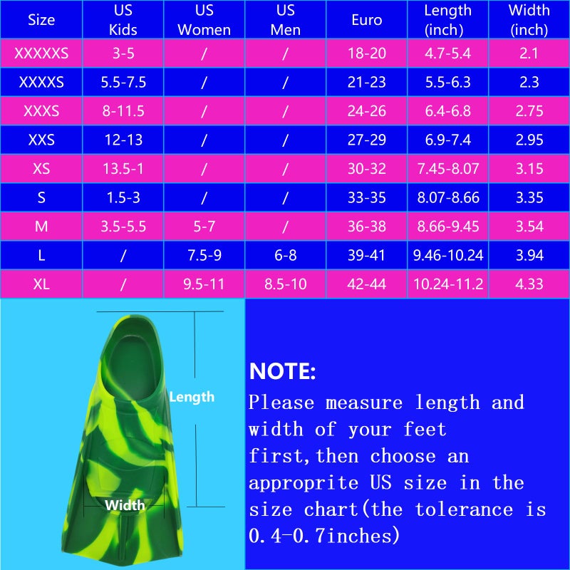 Gugmoy Kids Swim Fins Comfortable Silicone Flippers For Swimming And Diving Size Suitable Beginners Kids Girls Boys Adults (Large  Dreamforest) - Image 4