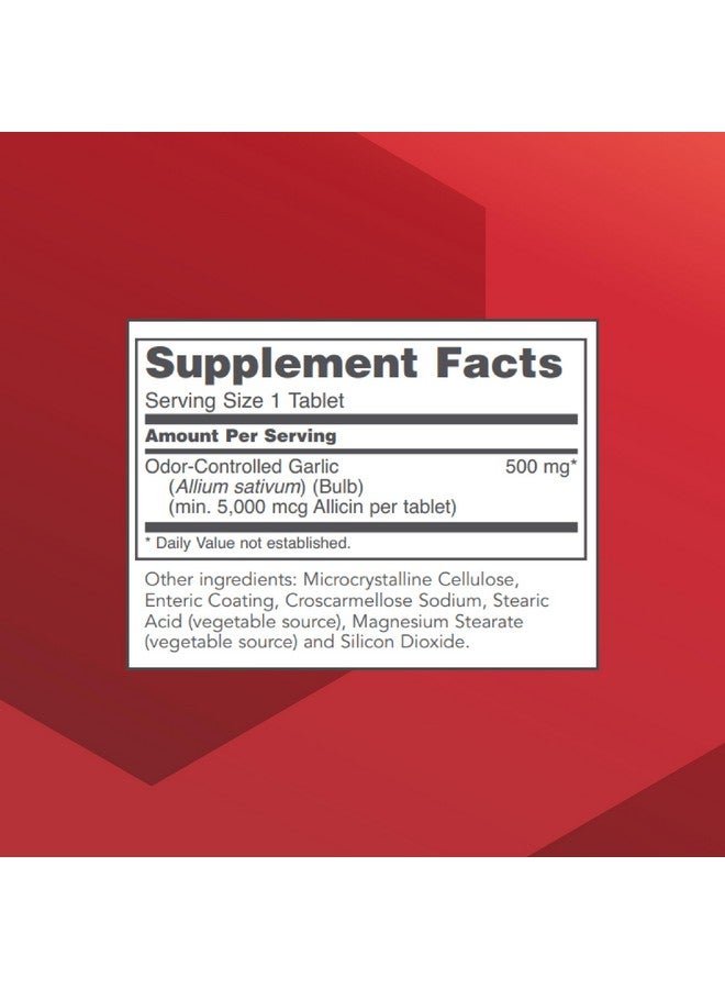 PROTOCOL FOR LIFE BALANCE Garlic 5,000-5,000mcg Allicin Supplement - Odor Controlled, Enteric Coated - Vegan & Kosher - 90 Tablets - Image 2