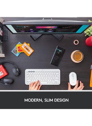 M350 Pebble Wireless Mouse, Bluetooth or 2.4 GHz With USB Mini-Receiver, Silent, Slim Computer Mouse With Quiet Click for Laptop/Notebook/PC/Mac White - pzsku/ZFDAAD607DE6FA1AB1DA7Z/45/1749022955/ddb87a24-688a-4608-b29b-4daea7711f6c