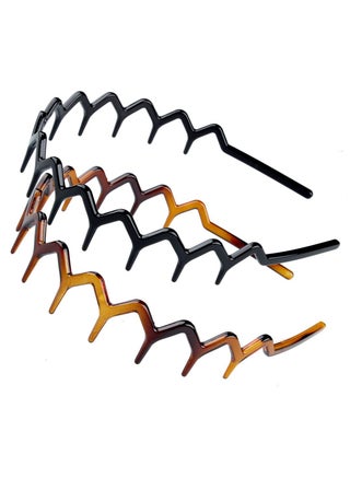 Set of 2 Zig Zag Black Plastic Sharks Tooth Hair Comb Headband Hair Hoop Accessory for Women's Lady Girls (1 Black Color+1 Brown) - pzsku/ZFDAADF13FEA8350FDDD4Z/45/1754679485/30d6ff49-48c7-4668-855f-62e43040e6a4