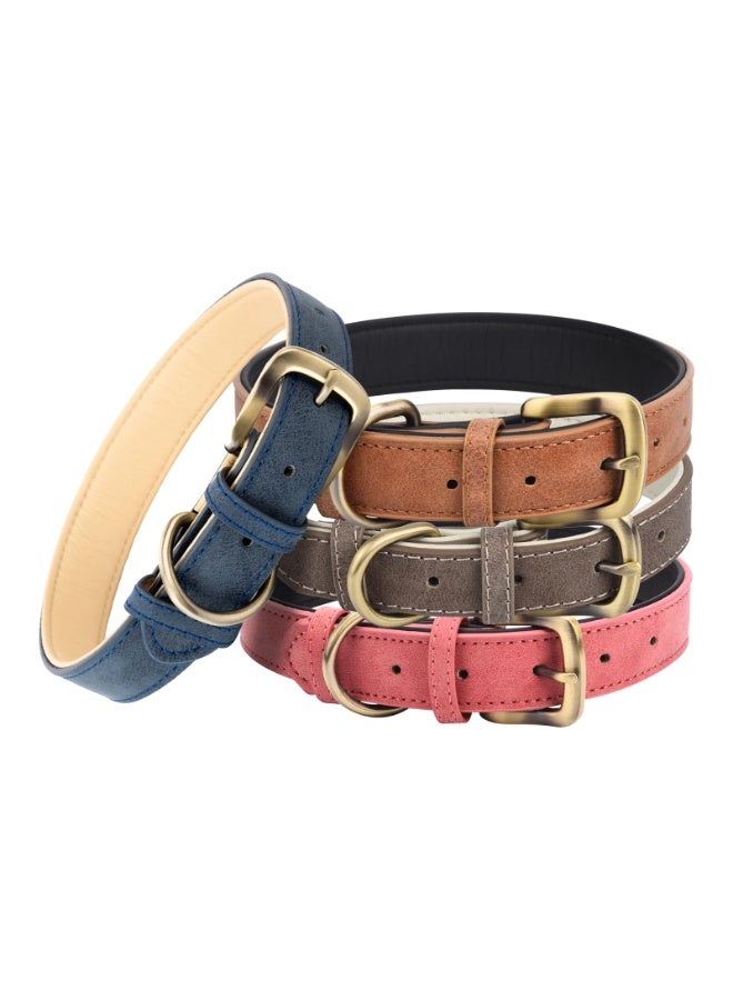 Classic Leather Collar for Small Medium Large  Padded Soft and Strong Adjustable Collars Heavy Duty  Collar (Blue, Small) - Image 5