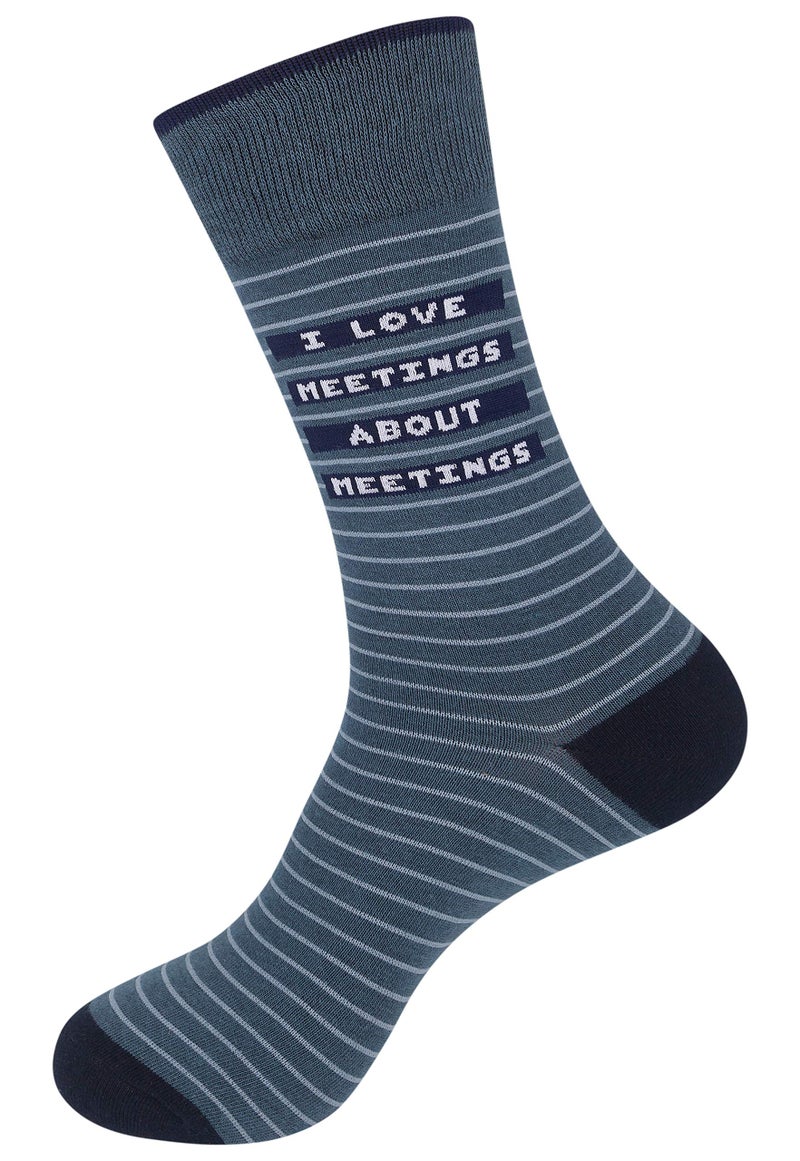 FUNATIC I Love Meetings About Meetings | Funny Socks About Work for Men Women Adult | Best Job Related Gift Idea with Saying | Fun Office Party Coworker Boss Friend Present | Office Attire Accessories - Image 3