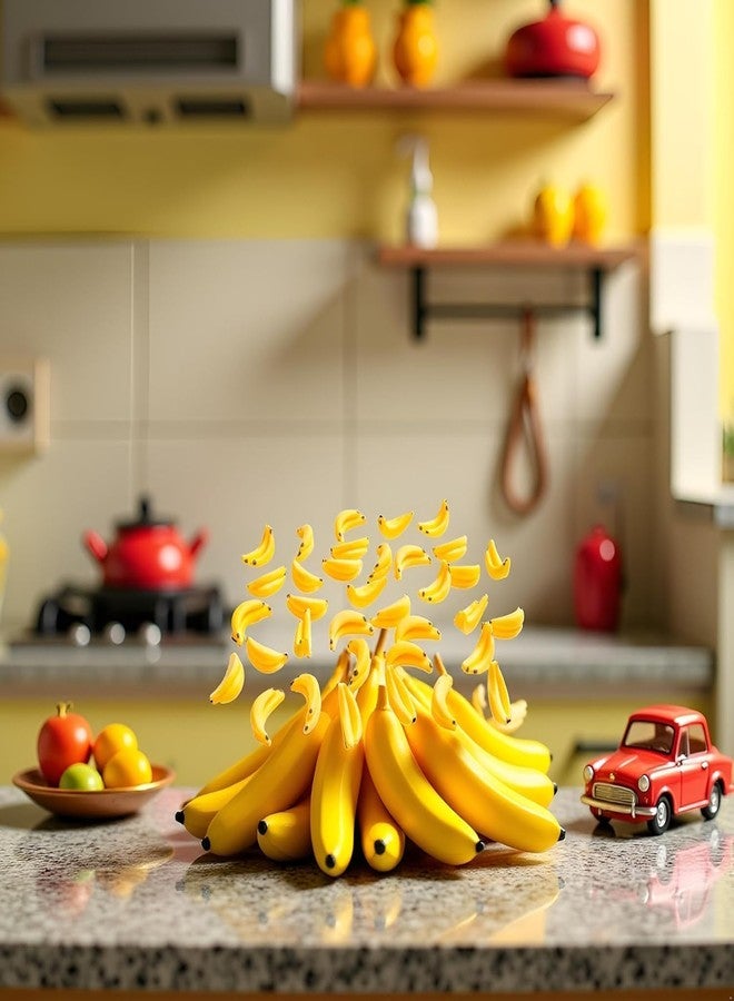 Mozff 30Pcs Yellow Mini Plastic Artificial Bananas 1/12 Scale Dollhouse Accessories, Realistic Miniature Fruit Models for Fairy Garden Kitchen Decor & DIY Crafts - Image 3