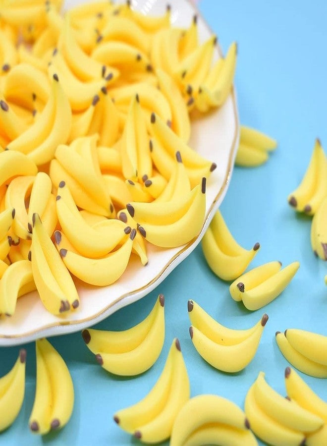 Mozff 30Pcs Yellow Mini Plastic Artificial Bananas 1/12 Scale Dollhouse Accessories, Realistic Miniature Fruit Models for Fairy Garden Kitchen Decor & DIY Crafts - Image 4