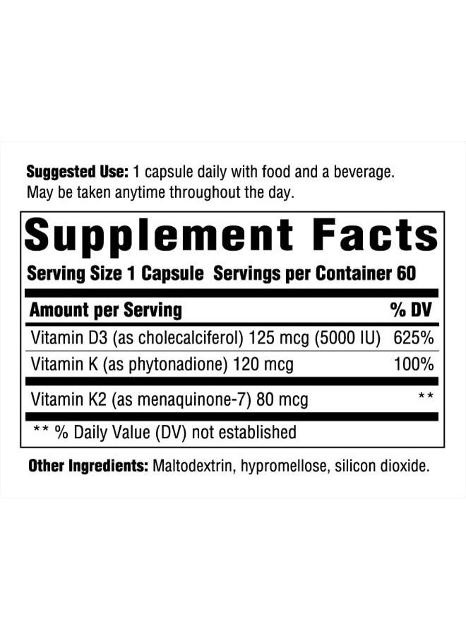 Innate Response Formulas , Vitamin D3 5000 IU (125 mcg) Multivitamin Supplement, Vegetarian, 60 Capsules (60 Servings)  - Image 2