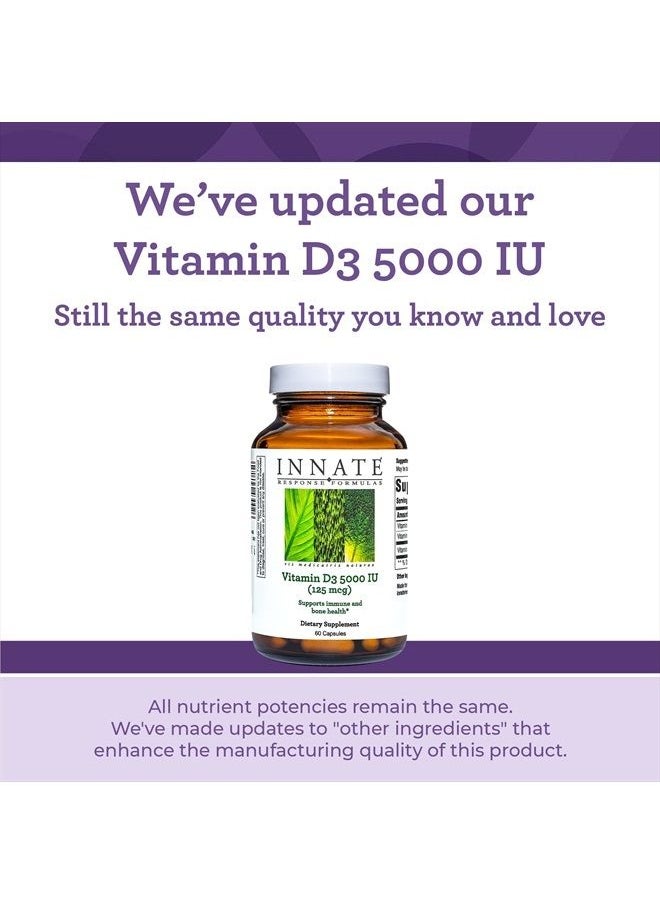 Innate Response Formulas , Vitamin D3 5000 IU (125 mcg) Multivitamin Supplement, Vegetarian, 60 Capsules (60 Servings)  - Image 3