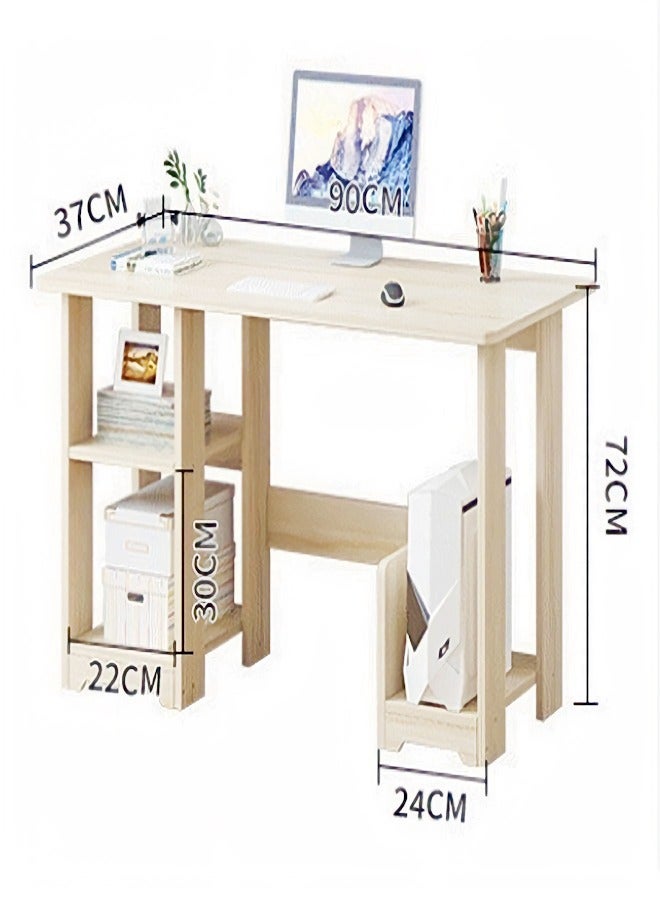 C&C Home Modern Multifunctional Home Office Study Computer Table Desk with Storage Shelfs For Study Room and Office Furniture Beige 90 x 37 x 72 cm  - Image 5