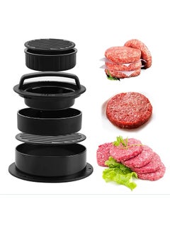 Burger Press Patty Maker, 3 In 1 Burger Press Mold With 100 Wax Papers Set, Non-Stick Hamburger Meat Mold Ring For Beef Grill, Veggie Burger, Bbq Barbecue, Microwave