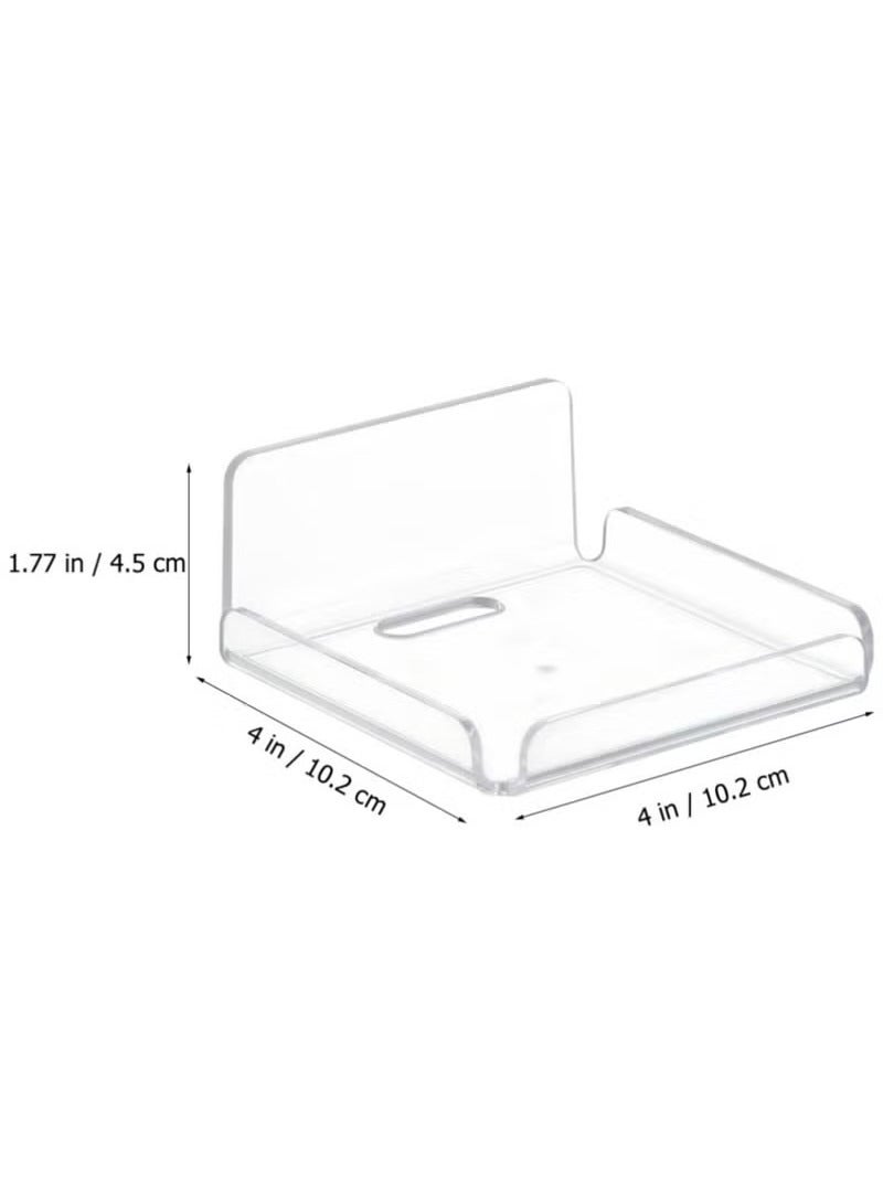 3Pcs Acrylic Floating Small Wall Shelves, Mini Wall Mounted Hanging Display Shelves, Universal Adhesive Shelf Easy to Install No Drill, for Baby Monitors, Smart Speaker, can also be used as bathroom storage, wall storage  - Image 2