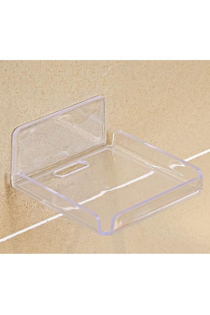 3Pcs Acrylic Floating Small Wall Shelves, Mini Wall Mounted Hanging Display Shelves, Universal Adhesive Shelf Easy to Install No Drill, for Baby Monitors, Smart Speaker, can also be used as bathroom storage, wall storage  - Image 4