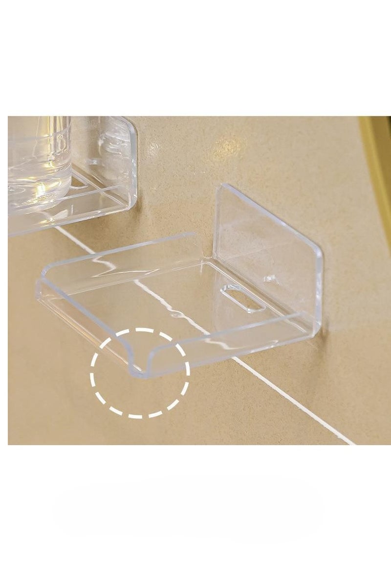 3Pcs Acrylic Floating Small Wall Shelves, Mini Wall Mounted Hanging Display Shelves, Universal Adhesive Shelf Easy to Install No Drill, for Baby Monitors, Smart Speaker, can also be used as bathroom storage, wall storage  - Image 5