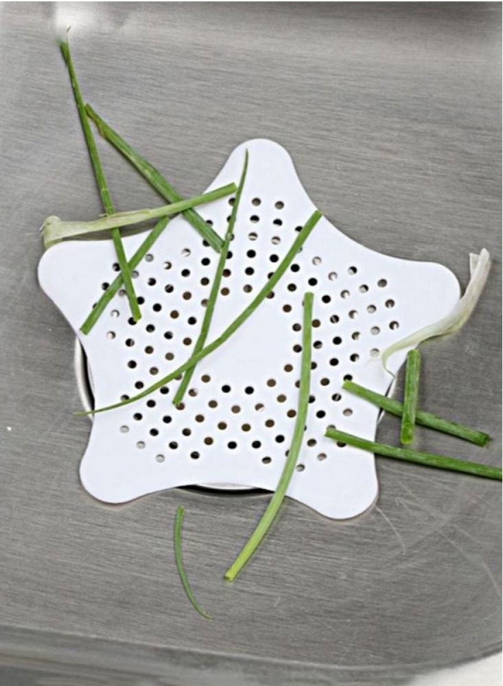 MARGOUN 10-Piece Kitchen Sink Strainer Filter Star Silicone Drain Cap Bathroom Floor Hair Catcher Anti Clogging Shower Drain Cover For Kitchen Bathroom Tub White  - Image 5