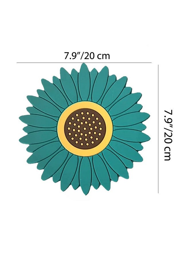 FS COOL Sunflower Table and Counter Mats, Multi-Purpose Soft Rubber Pads for Hot Pots and Dishes, Non-Slip Silicone Coasters for Cups, Drinks, Pots and Pans(Big, Pack of 6, Multi) - Image 2