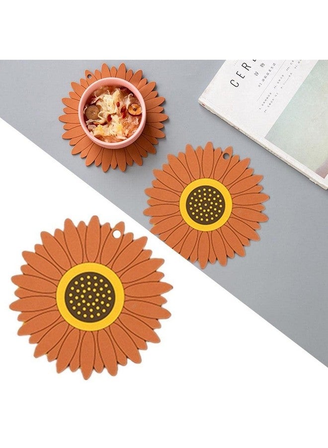 FS COOL Sunflower Table and Counter Mats, Multi-Purpose Soft Rubber Pads for Hot Pots and Dishes, Non-Slip Silicone Coasters for Cups, Drinks, Pots and Pans(Big, Pack of 6, Multi) - Image 3