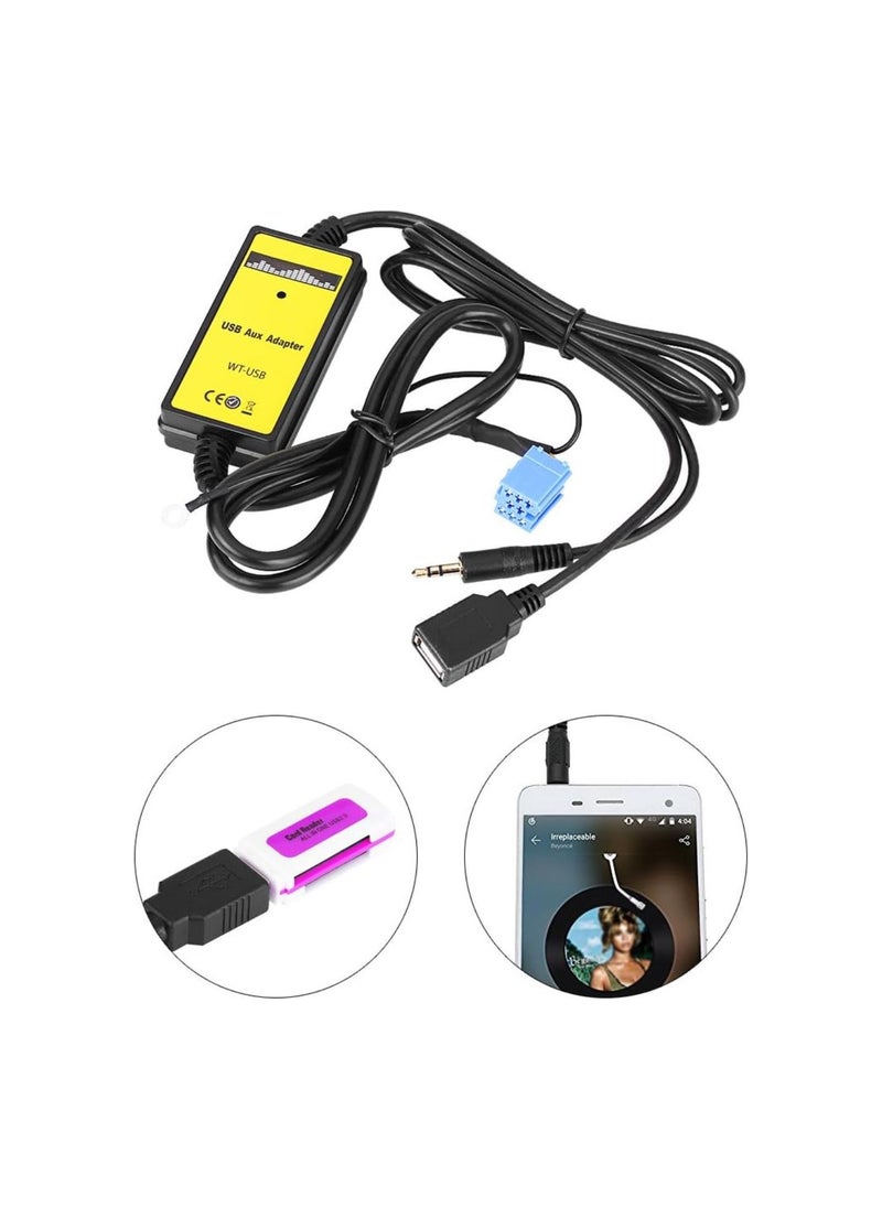 Auto Car USB AuxIn Adapter MP3 Player Radio Audio Interface for