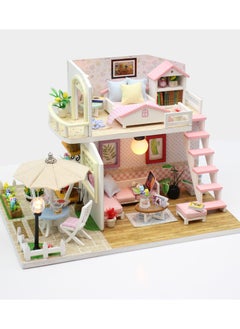 XCRJ 3D DIY Wooden Loft Assembly Model, Craft Miniature Dollhouse With Furniture Wooden House Room Toy Kit For Kids  - Image 1