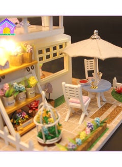 XCRJ 3D DIY Wooden Loft Assembly Model, Craft Miniature Dollhouse With Furniture Wooden House Room Toy Kit For Kids  - Image 4